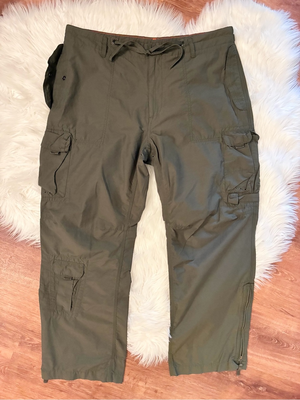 Gap Vintage Y2K Paratrooper Military Utility Cargo Tactical Pants XL Olive Green